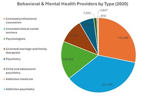 Behavioral and Mental Health Providers by Type (2020)