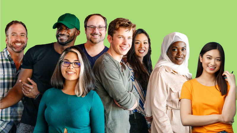 Group of diverse graduate students