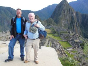 Gregory Moffatt and his friend Eddie at Machu Picchu