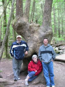 Gregory Moffatt, his mother and another man at the Great Smoky Mountains in Tennessee