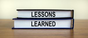 two books stacked on top of each other with the words &quot;lessons&quot; and &quot;learned&quot; written on top of the 
